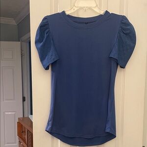 SHEIN Blue Puff Sleeve Top